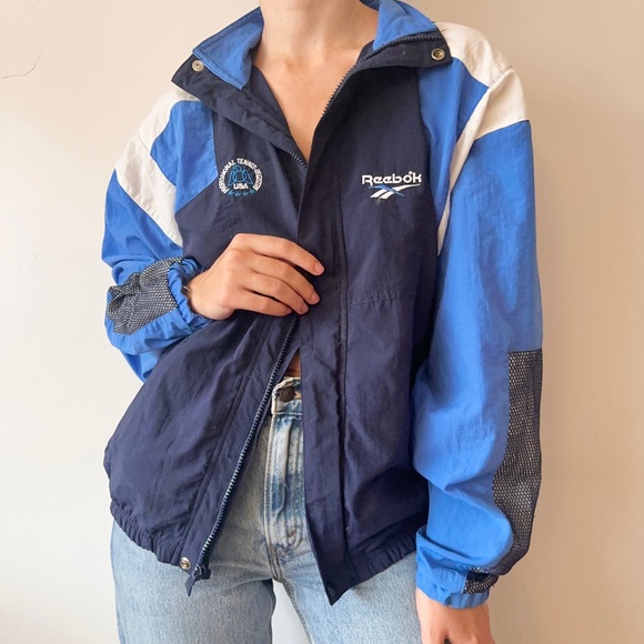 VINTAGE REEBOK RETRO 90S PROFESSIONAL TENNIS USA SPORTS JACKET WINDBREAKER S-L - Picture 1 of 11